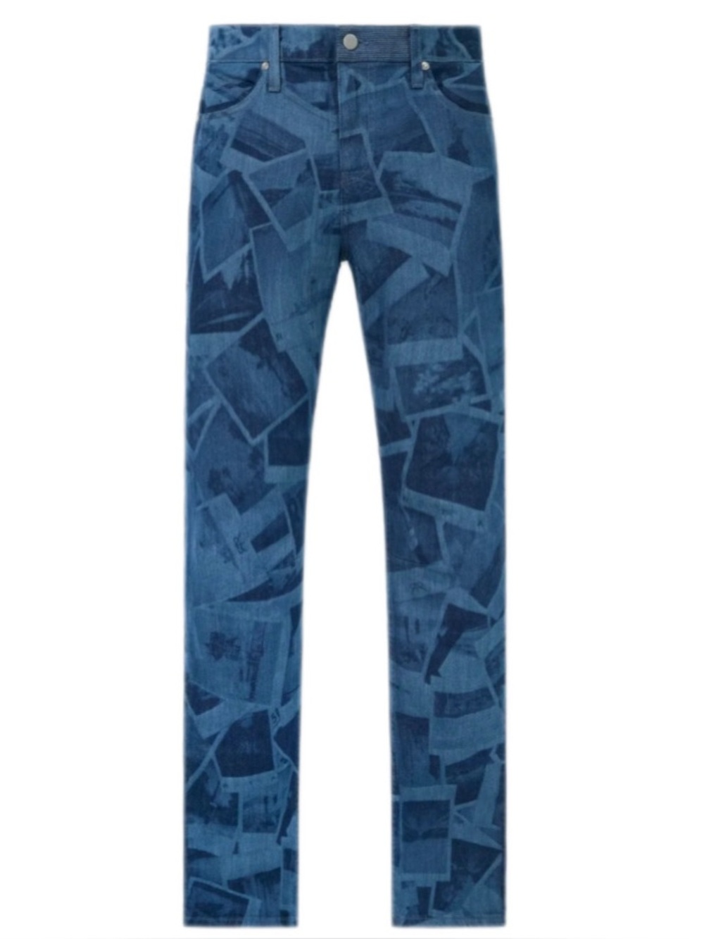 RtA Collage Slim Leg Jeans Denim & Navy Photo Print Size 36 $335 retail
